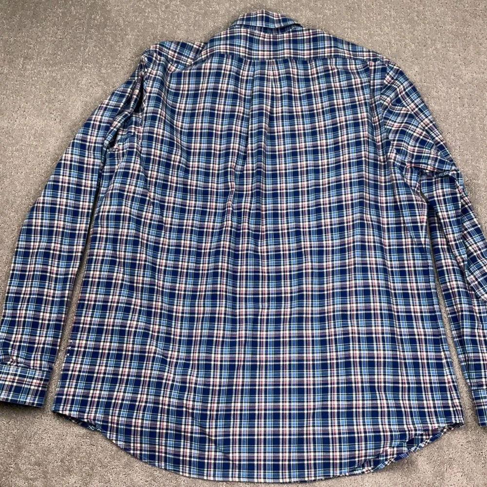 Polo Ralph Lauren Men XL Blue Tartan Plaid Classic Fit Preppy Pony Logo